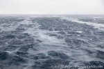 Fresh ice crystals forming in stormy waters.